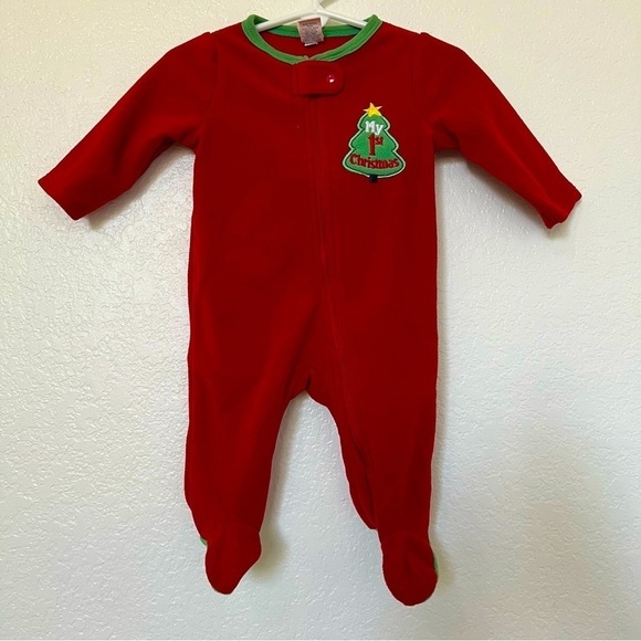 Baby Circo Christmas fleece Onesie Red and Green girl/ boy SZ 3M - Picture 1 of 5